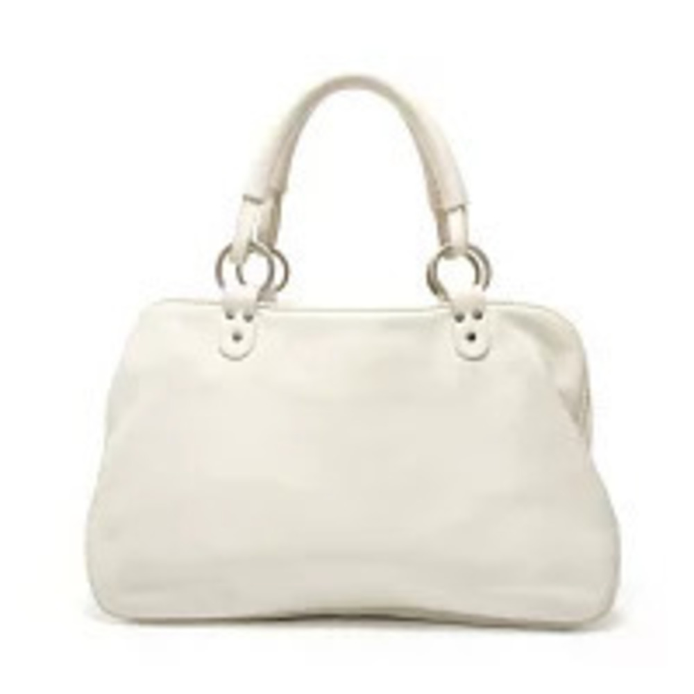 Christian Dior Gaucho Leather Handbag White